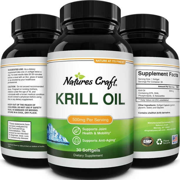 Krill Oil 1000mg Softgels Burpless Fish Oil Supplements Omega 3 6 9