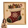 thumbnail image 2 of Diy Christmas Pearl Diamond Painting Art Kit With Frame,Christmas Stocking Diamond Art Craft Set for Adults, Handmade Holiday Wall Decor, Beginner Painting Kit for Christmas Home Decoration, 2 of 6