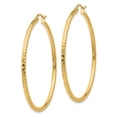 thumbnail image 2 of Auriga 14k Yellow Gold 2mm Tube Hoop Earrings for Women(L-45mm, W-2mm), 2 of 5