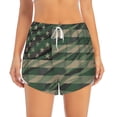 thumbnail image 2 of Picia Jungle Green Camo USA Flag Pattern Women's 2 in 1 Athletic Running Shorts High Waisted Workout Casual Gym Sweat Shorts with Comfy Liner Zipper Pockets-Small, 2 of 9