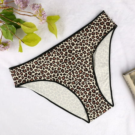 

Miayilima Panties For Women Leopard Print Underpants Pure Cotton Breathable Briefs Underpants Size M
