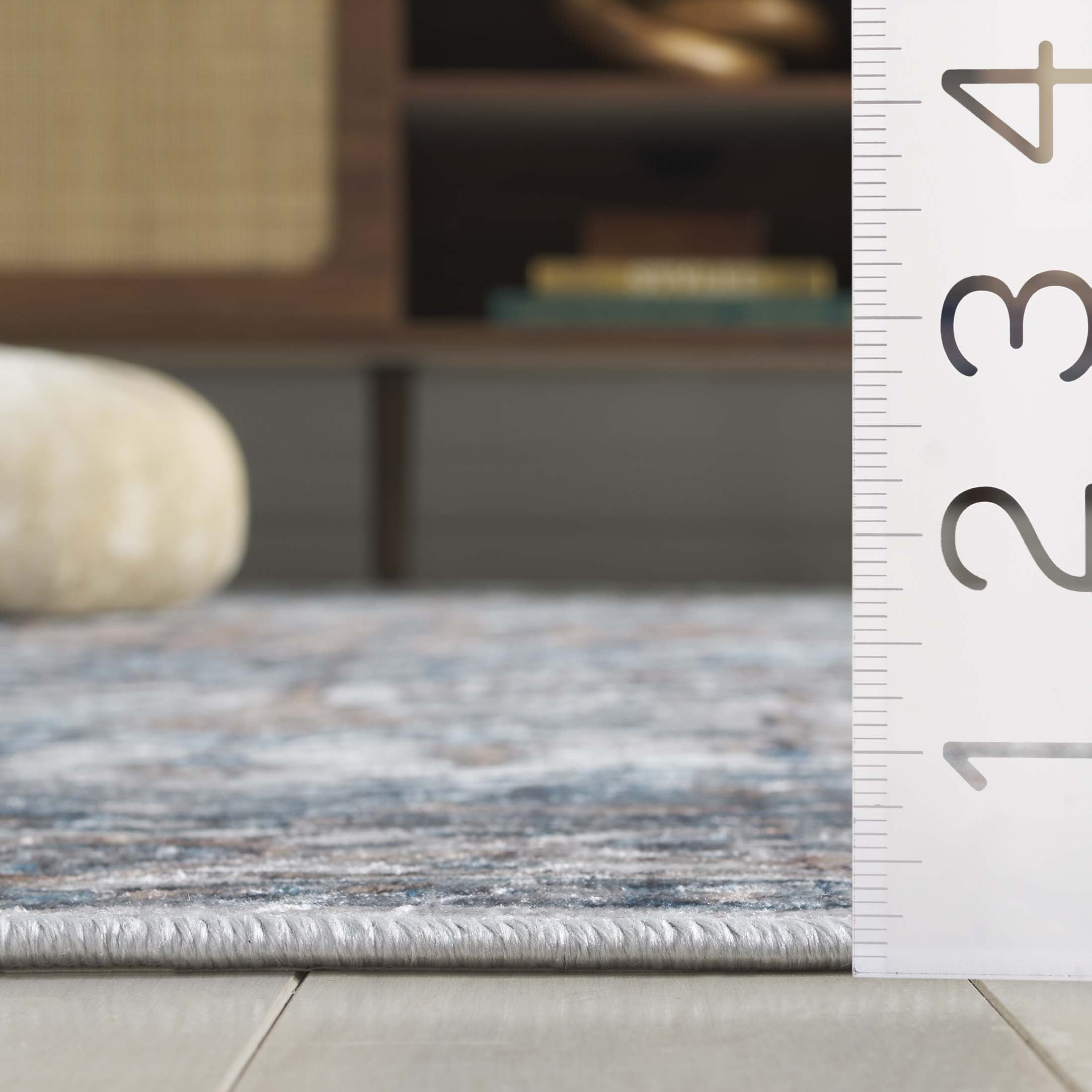 SAFAVIEH Orlando Keaton Medallion Machine Washable Runner Rug, Blue/Beige, 1'10" x 8'