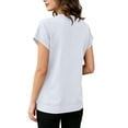 thumbnail image 6 of Setooff Women's Casual Solid Short Sleeve Hoodless Sweatshirt Loose Front Pocket Top plus size tops shirts for women, 6 of 7