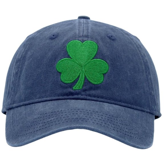 Washed Plain Baseball Cap Clover Embroidered Casquette Adjustable Cap Sporty Dad Hat Golf Hat UV Protection