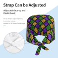 thumbnail image 3 of Yiaed Mardi Gras Shiny Green Purple Print Turban Hat for Women Men Comfortable Adjustable Cleaning Working Cap with Sweatband, 3 of 4