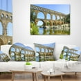 thumbnail image 3 of Designart Roman Aqueduct Bridge in France - Bridge Throw Pillow - 18x18, 3 of 4
