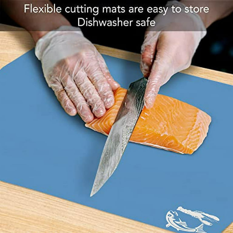 Flexible Plastic Cutting Boards for Kitchen Set of 3, Chopping Boards with  Food , Non-Slip Cutting Mats for Meat, BPA Free, Dishwasher Safe