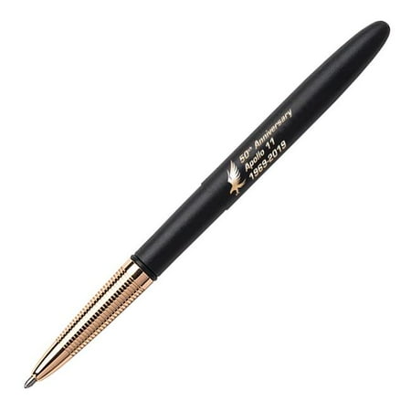 Fisher Space Pen 400BGFG-50 Apollo 11 Special Edition Commemorative Bullet Space Pen with Gold Finger Grip - Matte Black