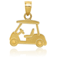 thumbnail image 2 of 14K Solid Yellow Gold Golf Cart Necklace Charm Sports Pendant, 2 of 4