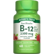 B12 Vitamin | 60 Fast Dissolve Tablets | 2500 mcg | For Men and Women | by Nature's Truth