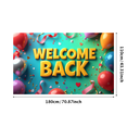 thumbnail image 3 of LUUFILx Welcome Back Banner Gradient Heart Stars Party Decoration Background Backdrop for Office Classroom Event Photography Celebration Decors, 3 of 7