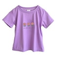 thumbnail image 4 of Gubotare Girls Clothes Summer Girls' Summer Tops Fashionable Short Sleeve T Shirt Casual Daily Shirt for Kids (Purple,Size 4-5 Years), 4 of 5