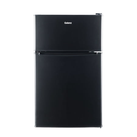 Galanz 3 1 Cu Ft Two Door Mini Fridge With Freezer Gl31bk Black