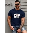 thumbnail image 4 of ABPHQTO Camiseta gráfica de manga corta con estampado de naipes para hombre de color azul, 4 of 5