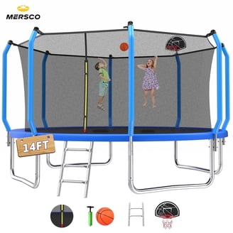 BCAN 12FT Outdoor Trampoline With Safety Enclosure & Curved Poles - Blue 2025 Model 2 thumbnail image