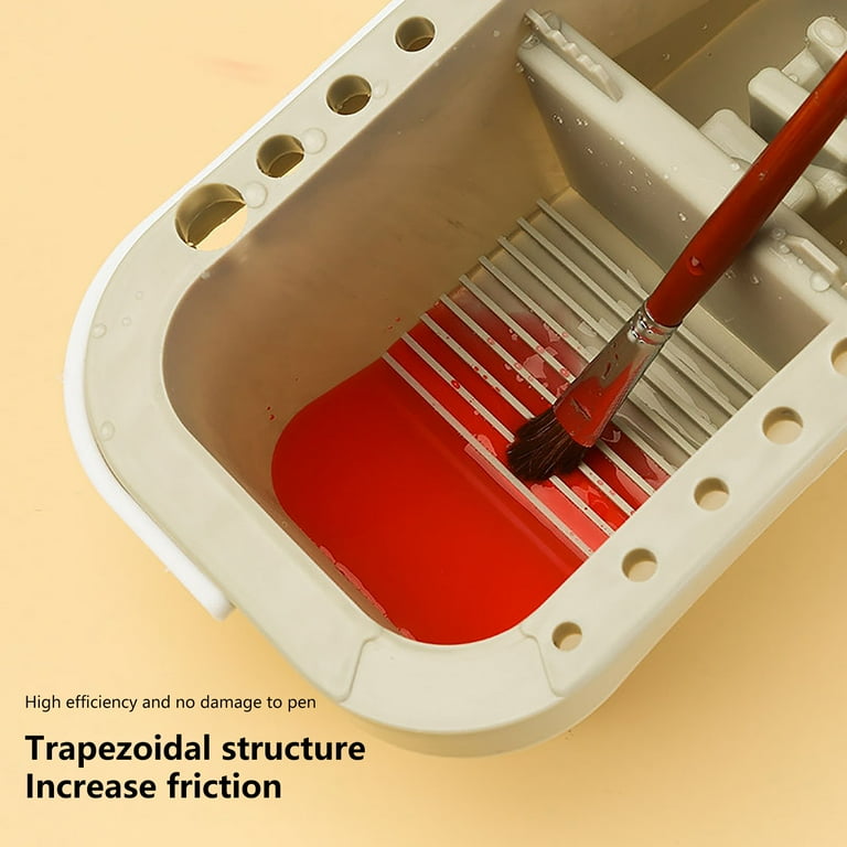 Paint Brush Cleaner, Paint Brush Holder and Organizers with Palette for  Acrylic, Watercolor, and Water-Based Paints