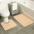 thumbnail image 1 of Microfiber Bathroom Rugs Set 2 Pieces - Shaggy Soft Bath Mat & U-Shaped Toilet Rug, Non-Slip Machine Wash/Dry Absorbent Shower Bathroom Rugs and Mats Sets for Bathroom, 1 of 3