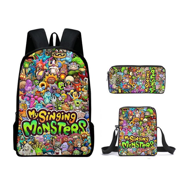 My Singing Monsters Monster Concert School Bag Cartoon Backpack Shoulder Bag Pencil Case Three Piece Set