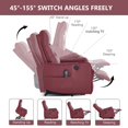 thumbnail image 5 of Power Lift Recliner Chair, Massage & Heat for Elderly, USB Charging, 155° Recline, Heavy Duty, Red, 5 of 13