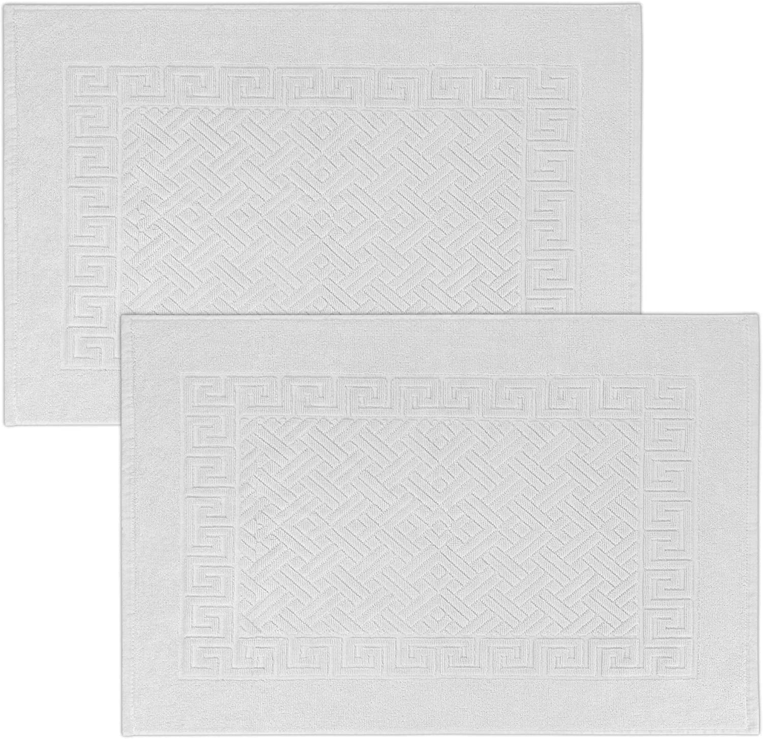 Adobella 2 Towel Bath Mats, 100 Cotton Jacquard Design, 20 x 30 inches