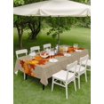 thumbnail image 3 of Outdoor Tablecloth with Umbrella Hole and Zipper, Fall Rectangle Table Cloth 60x102 Inch Waterproof Tablecloth, Thanksgiving Pumpkins Maple Leaf Retro Picnic Table Cover for Patio Camping, 3 of 7