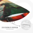 thumbnail image 3 of Rateoe Castle Red Green Sky Dragon Pattern Pillow Covers with Invisible Zipper(Pillows are not Included) Standard Pillowcases-14"x20", 3 of 6
