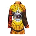 thumbnail image 2 of Holy Spirit Dove Stained Glass Women Bathrobe One Size Univeral Fits, Dove Fashion Lightweight Plush Fleece Long Robe For Women, 2 of 3
