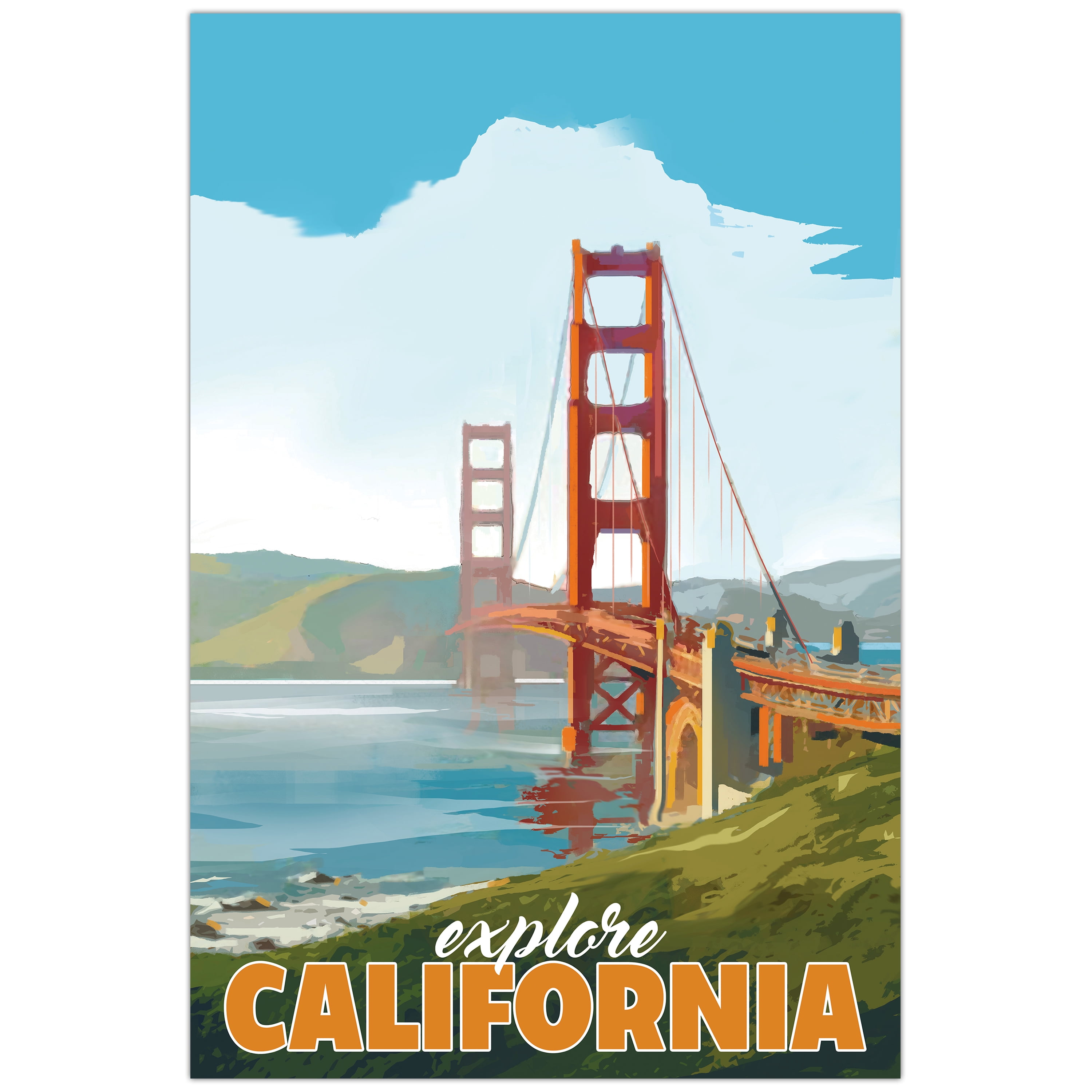 Bicoastal Beauty Frameless Free Floating Tempered Glass Panel Graphic Wall Art , 36" x 24" each