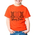thumbnail image 4 of Easter Shirts for Girls 10-12 Kids Cute Bunny Print Cotton Short Sleeve Tops Easter Gifts Egg Easter Day Gift Summer Spring Easter Outfits,X1-Orange,140(8-9 Years), 4 of 4