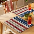 thumbnail image 4 of Independence Day Placemats Set of 1, U. S. Flag Themed Shabby Chic Retro Wood Grain Non-Slip Place Mats Washable Table Mats for Kitchen Dining Table Decorations Indoor/Outdoor, 4 of 9