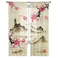 thumbnail image 3 of Chinese Style Ink Painting Flowers Landscape Sheer Curtains for Living Room Voile Tulle Curtain Window Drapes, 3 of 7