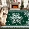 thumbnail image 5 of BLEUM CADE Christmas Snowflake 5'x7' Area Rugs for Living Room, Washable Rugs for Bedroom Dinning Room,Ultra Soft Non Slip Durable Large Carpet Christmas Decorations,Green, 5 of 8
