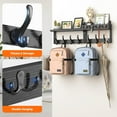 thumbnail image 4 of 29" Coat Rack Wall Mount with Shelf, 4 in 1 Coat and Key Hanger with 11 Metal Hooks, Entryway Wall Mounted Shelf with Mail Holder for Living Room, Bedroom, Black, 4 of 12