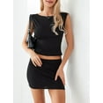 thumbnail image 4 of Yunliwuli Women's 2 Piece Summer Outfits Sleeveless Cropped Tank Tops Mini Bodycon Skirt Set, 4 of 10