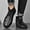 Black, variant on PEONAVET Men's Chelsea Boots For Men High Top Casual Mens Leather Shoes Boot Black Size Big Foot Dress Man Shoe Male Work Breathable Cowhide Oxford Fashion Waterproof Formal -