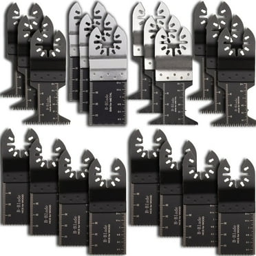 20 Pcs Mix Oscillating Saw Blades, Professional Wood/Metal Universal Multitool Saw Blades Quick Release Multitool Blades Kit