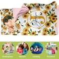 thumbnail image 3 of Personalized Sunflower Field Toddler Nap Mat with Attached Pillow & Blanket – Custom Name Embroidery, Ideal for Daycare, Preschool & Travel(Cushions + Pillows22.5"x55"+Blanket size: 33.5" x 45"), 3 of 4