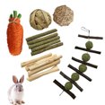 thumbnail image 3 of Juego de juguetes para morder con forma de bola de madera de manzano, con combinación de paja, conejo y alfalfa, 3 of 6