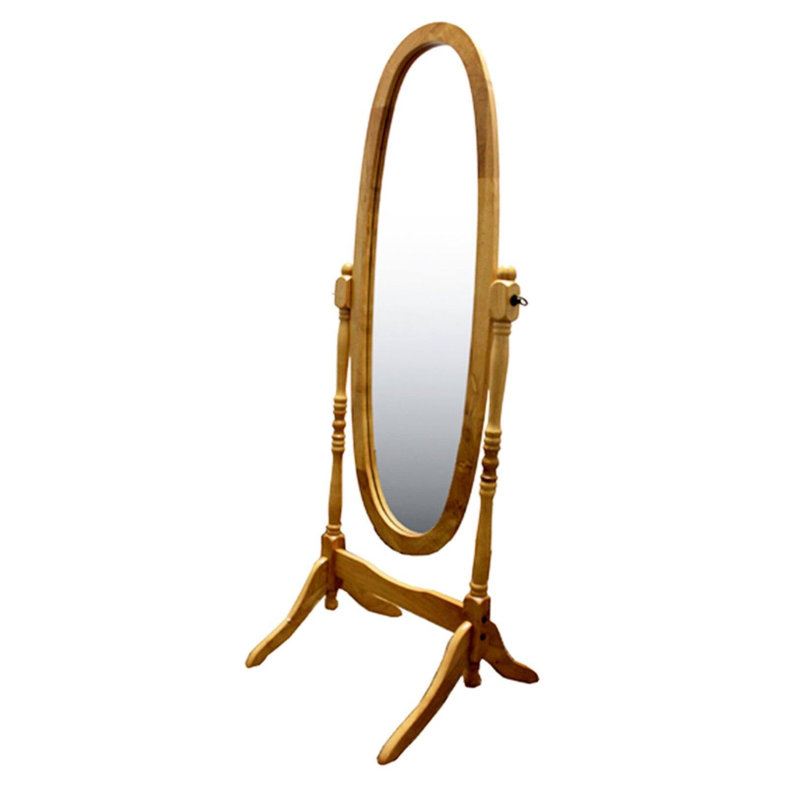 ORE International Wooden Cheval Floor Mirror, Natural Oak