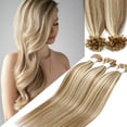 thumbnail image 3 of SEGO U Tip Hair Extensions Pre Bonded Fusion Hairpieces 100% Remy Human Hair U-tip Nail Tipped Keratin Glue Stick Microlink Blonde Hair Extension for Women 50 Strands, 3 of 10