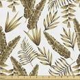 thumbnail image 1 of Nature Art Sofa Upholstery Fabric by the Yard, Tropical Leaves Pattern on a Plain Background Different Exotic Plants Motif, Decorative Fabric for DIY and Home Accents, Brown and White by Ambesonne, 1 of 5