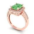 thumbnail image 2 of Halo Engagement Ring for Women - 2.78ct Simulated Green Diamond in 14K Rose Gold Promise Ring, 2 of 6