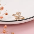 thumbnail image 4 of Anillo Vintage Doble Hoja Caduca Chapado En Oro Rosa Anillo De Mujer Accesorios, 4 of 5