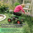 thumbnail image 4 of EastVita Pro Heavy Duty Garden Cart Workseat 360 Deg Swivel 10in Tires Foldable Green, 4 of 7