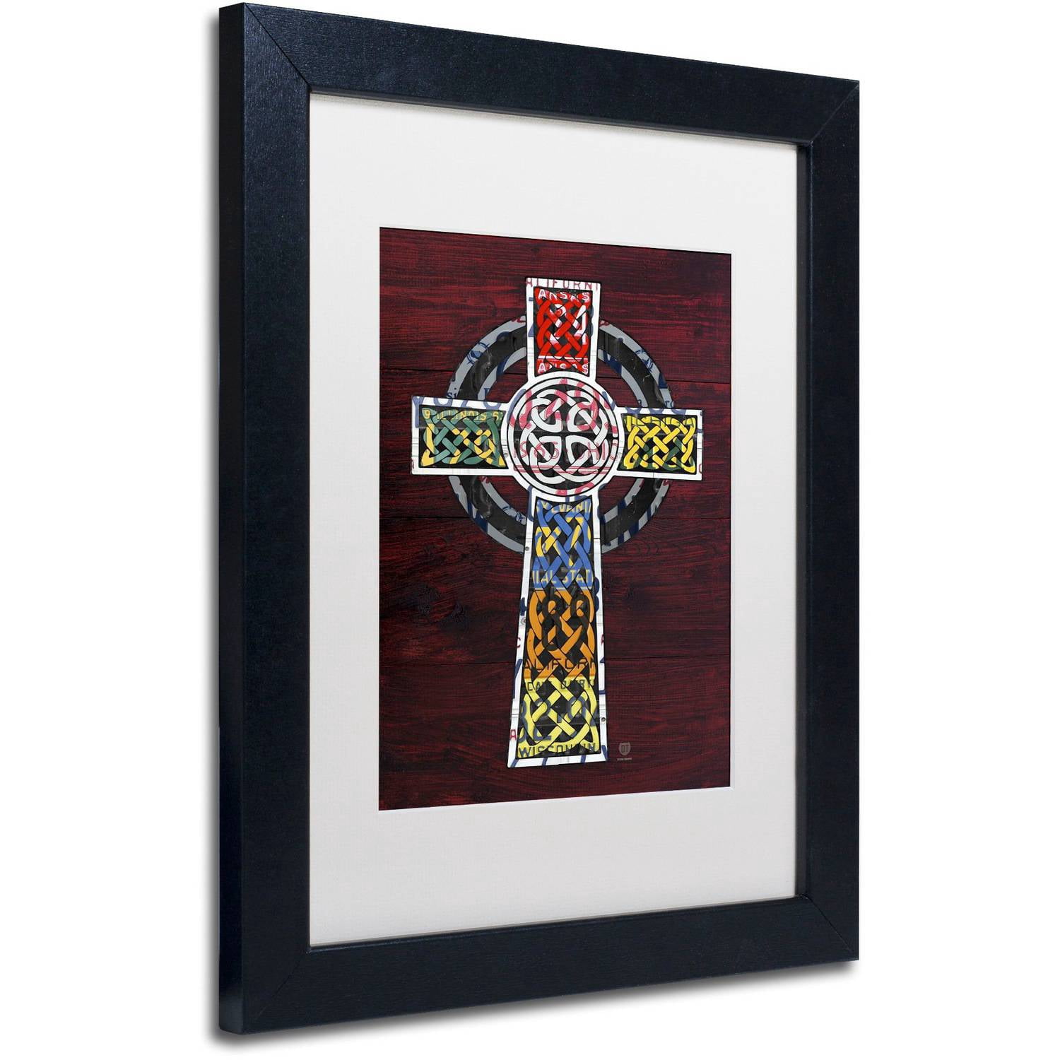 Trademark Fine Art 'Celtic Cross' Canvas Art by Design Turnpike, White Matte, Black Frame