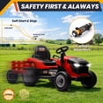 thumbnail image 4 of Joyracer 24 Volt Ride on Toys, Ride on Tractor w/ Tiltable & Detachable Trailer, 2x200W Power Car Wheels for Kids, Remote Control, Bluetooth, Shifter, Music, Red, 4 of 11