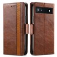 thumbnail image 3 of Case for Google Pixel 6A Cover Leather Wallet Folio Case Book Design Flip Magnetic Closure - Brown, 3 of 5