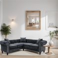 thumbnail image 5 of CRO Decor 62.5" Dark Gray Flannel 2-Piece Couch Living Room Sofa Set, 5 of 7