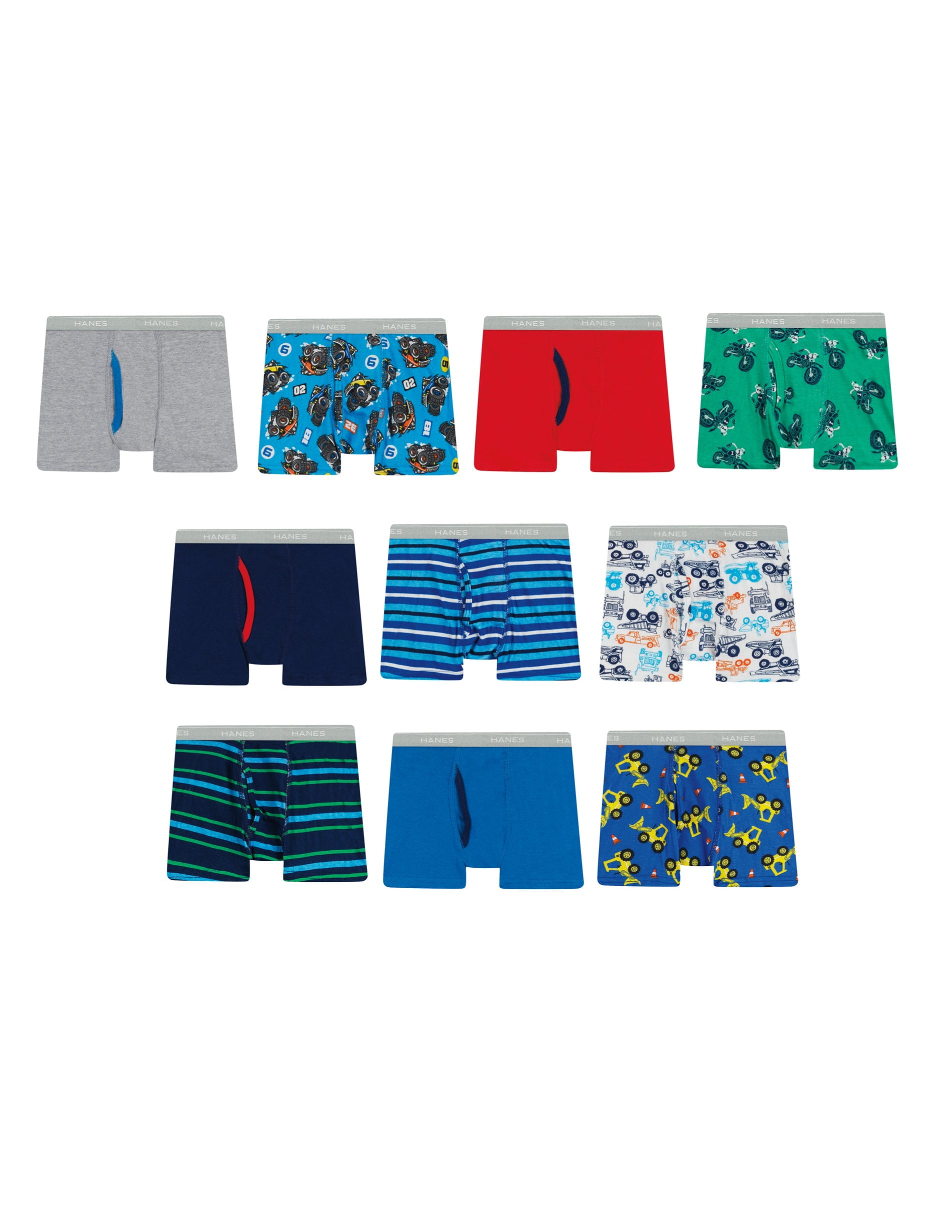 Hanes Boxer Briefs 10-Pack Boys Toddler Comfort Waistband Soft Cotton