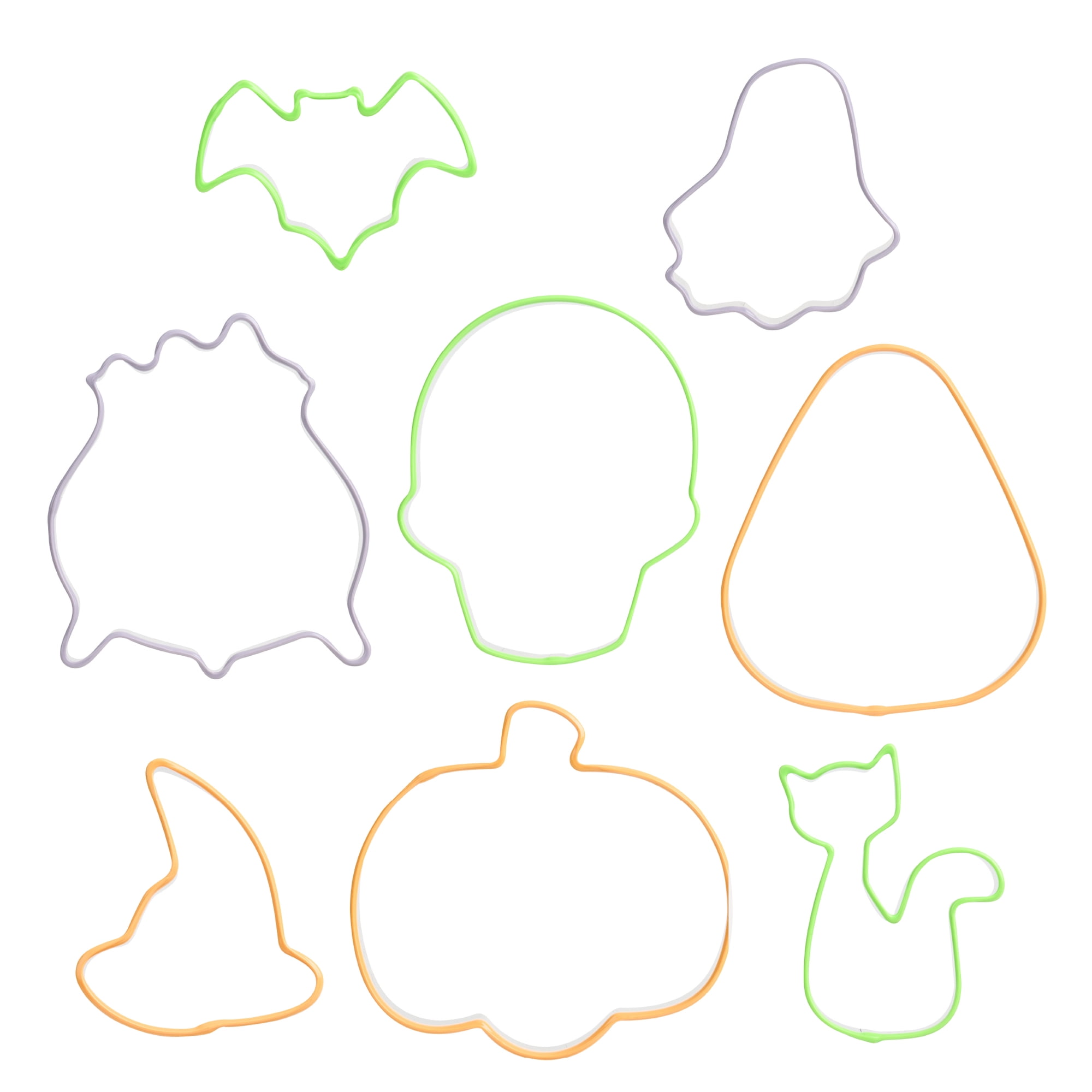 Way To Celebrate 8-Piece Stainless Cookie Cutters, Orange, Green, Purple